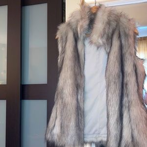 White House Black Market Faux Fur Vest